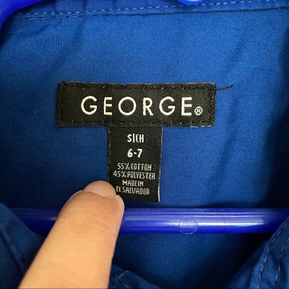 GEORGE Royal Blue Long Sleeve Button - Picture 4 of 7